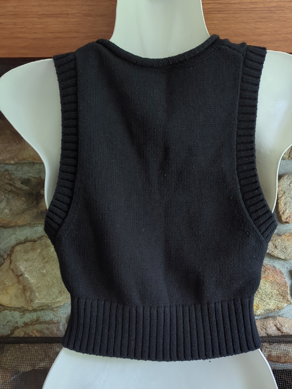 Reformation Black Norma Cotton Sweater Tank - Picture 3 of 6
